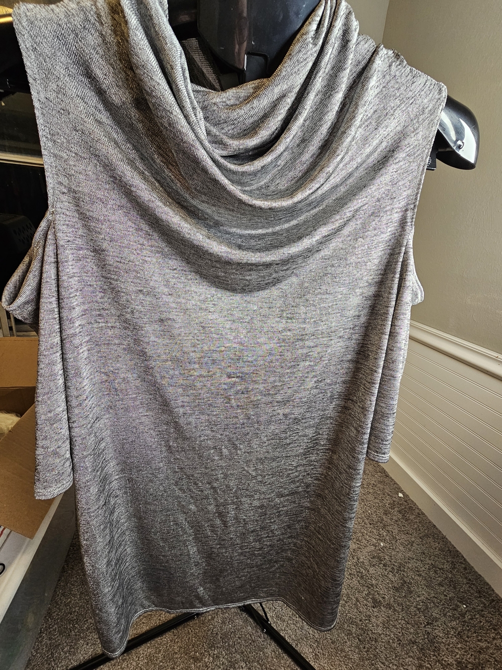 Cato SIlver Shimmer Cold Shoulder 3/4 Sleeve Blouse 14-16